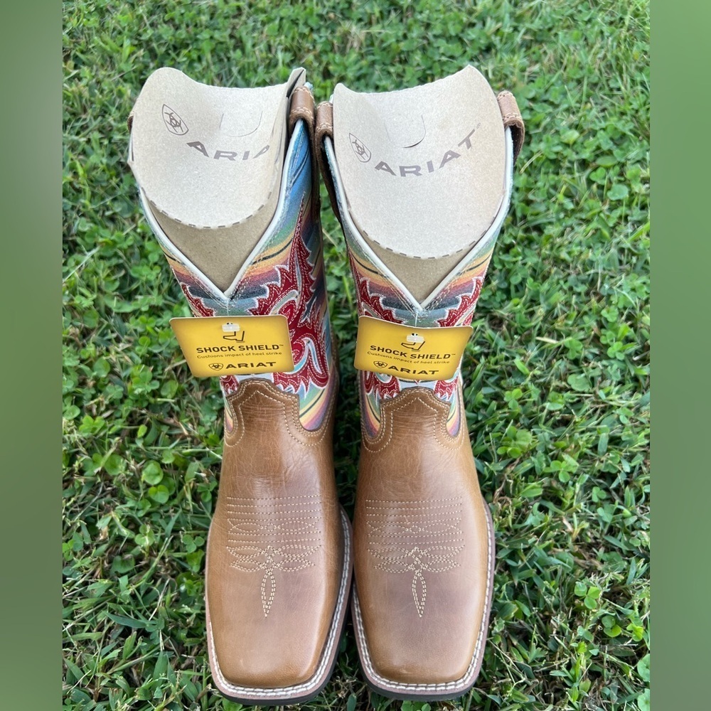 NWT Ariat Girls' Lonestar Square Toe Western Boots Size 5.5 - Picture 6 of 6